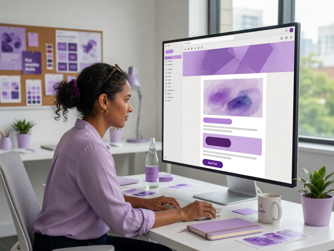 Staff designing branded outbound emails in Email Designer
