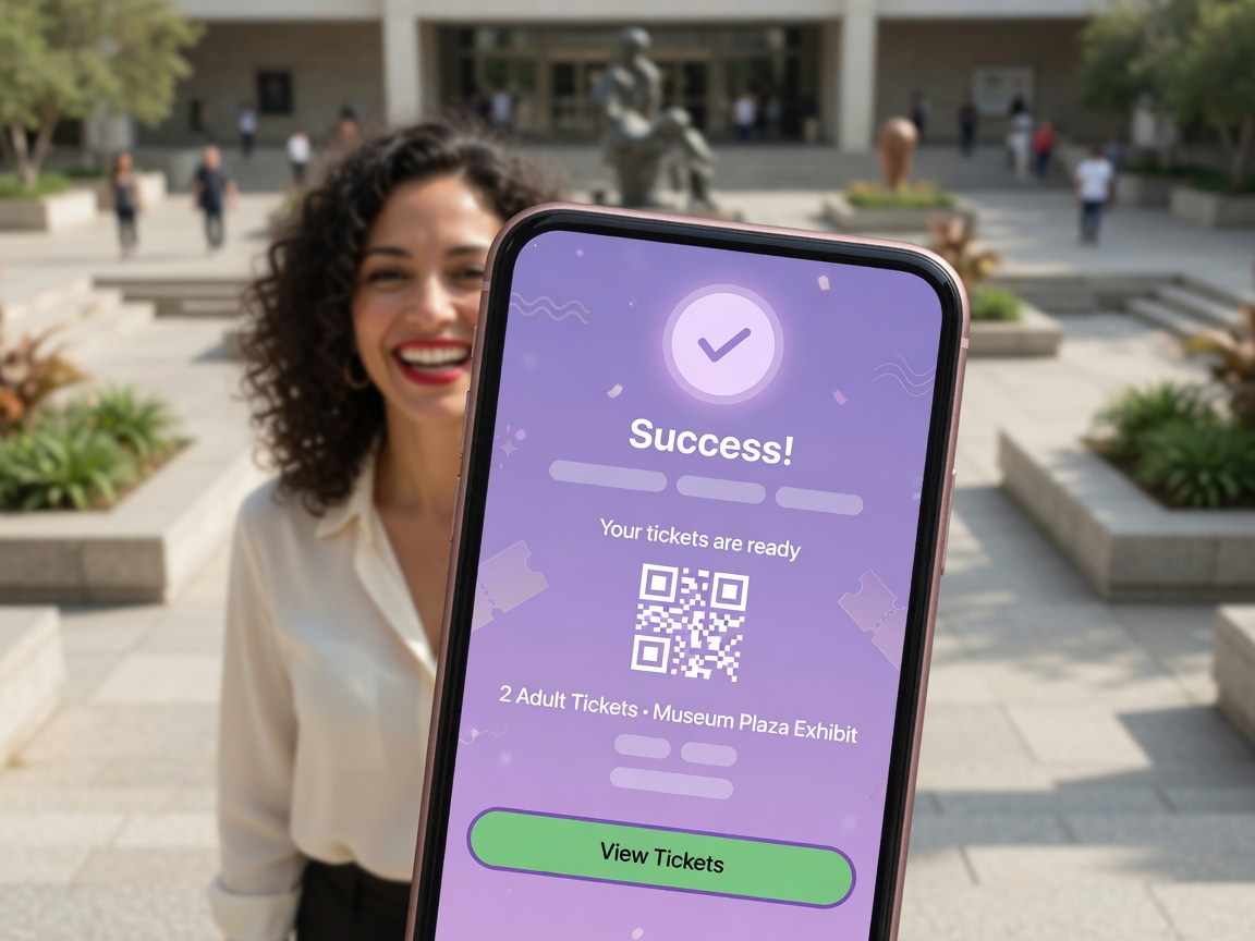 Completed mobile ticket purchase confirmation