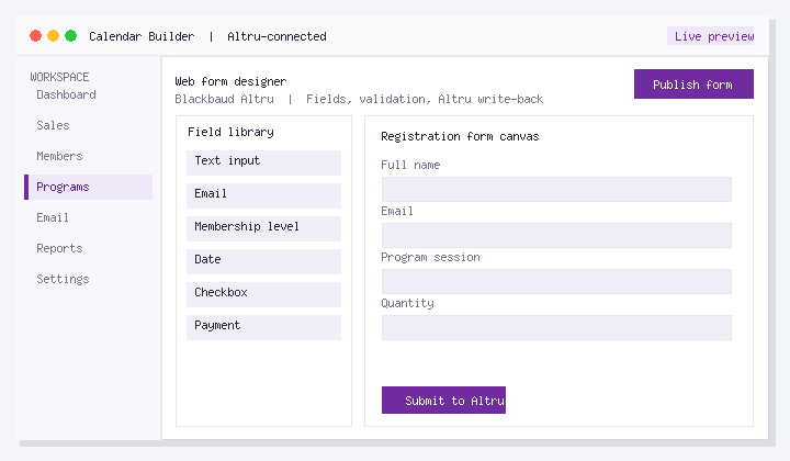Auto-fill Fields on Event Registration Web Forms When User Is in Blackbaud Altru