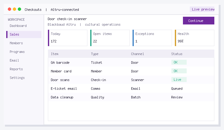 Better Ways to Manage Sending follow up emails after scanned ticket in Blackbaud Altru