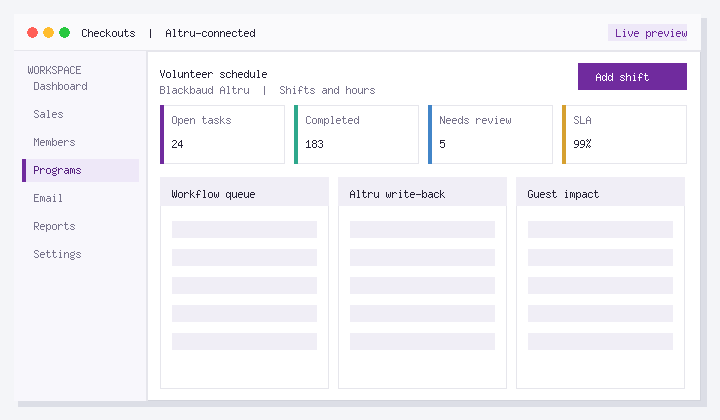 Manage Volunteers and Jobs Through Web Forms Online in Blackbaud Altru